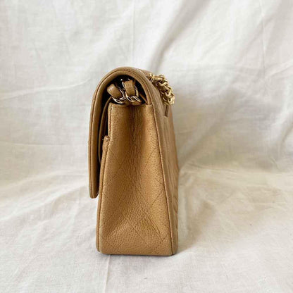 Chanel Medium Caviar Beige Flap Bag