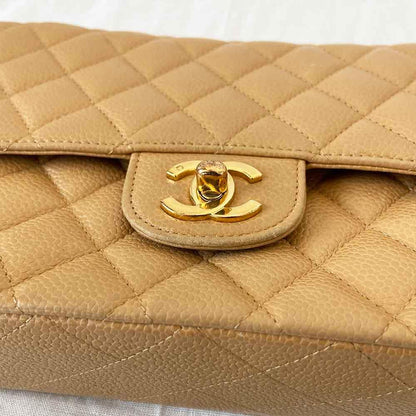 Chanel Medium Caviar Beige Flap Bag