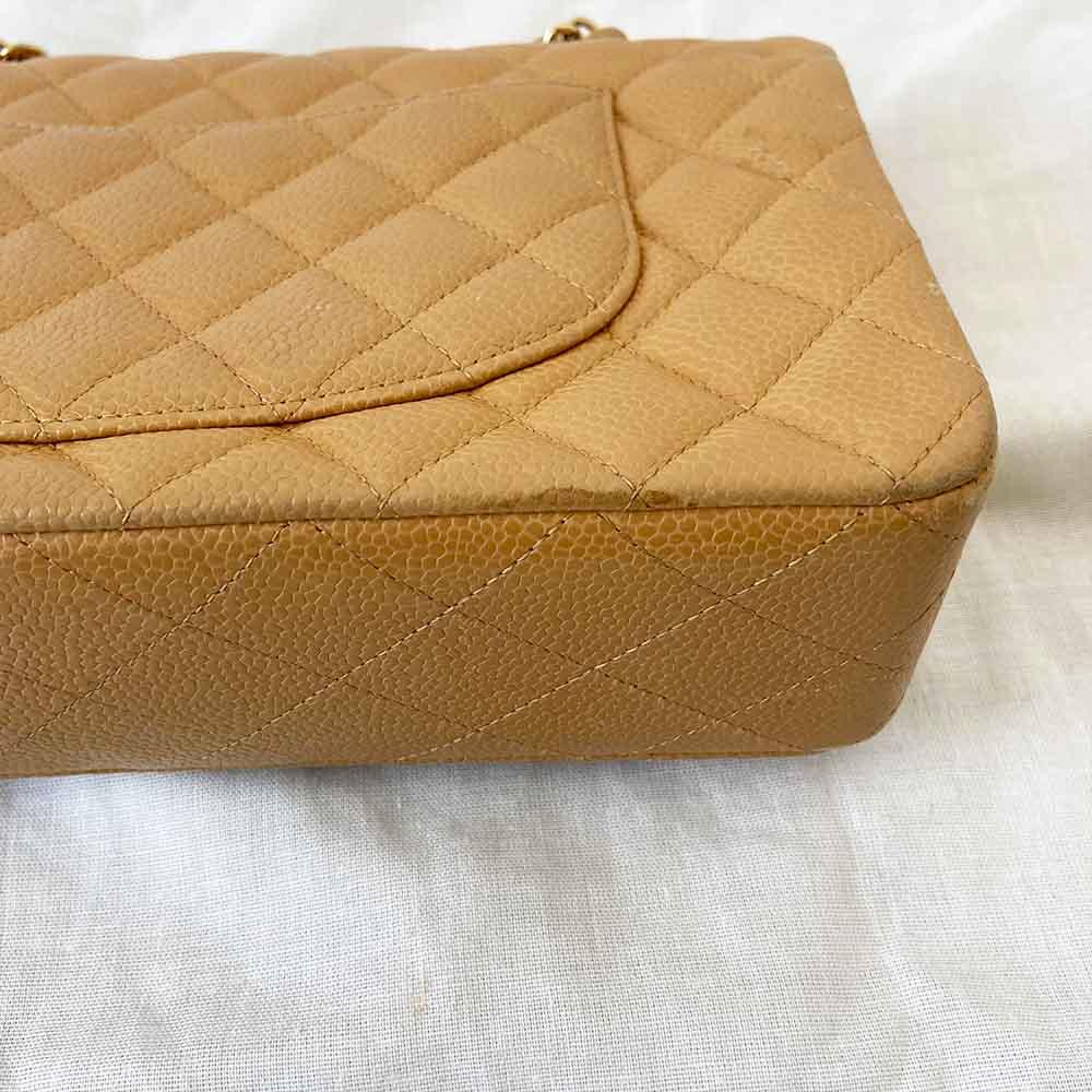 Chanel Medium Caviar Beige Flap Bag