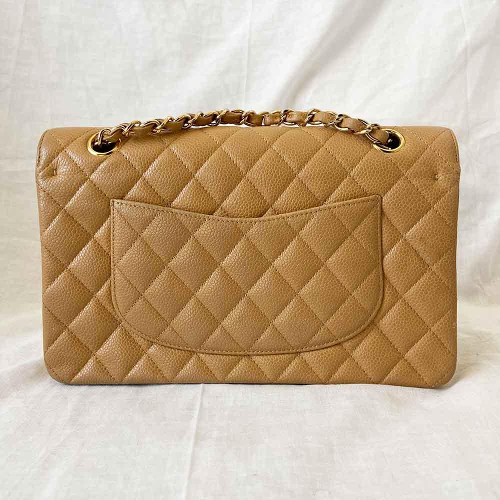 Chanel Medium Caviar Beige Flap Bag