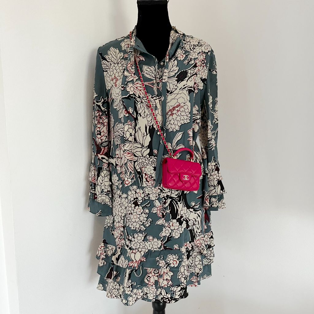 Chanel pink quilted lambskin top handle micro top handle flap bag