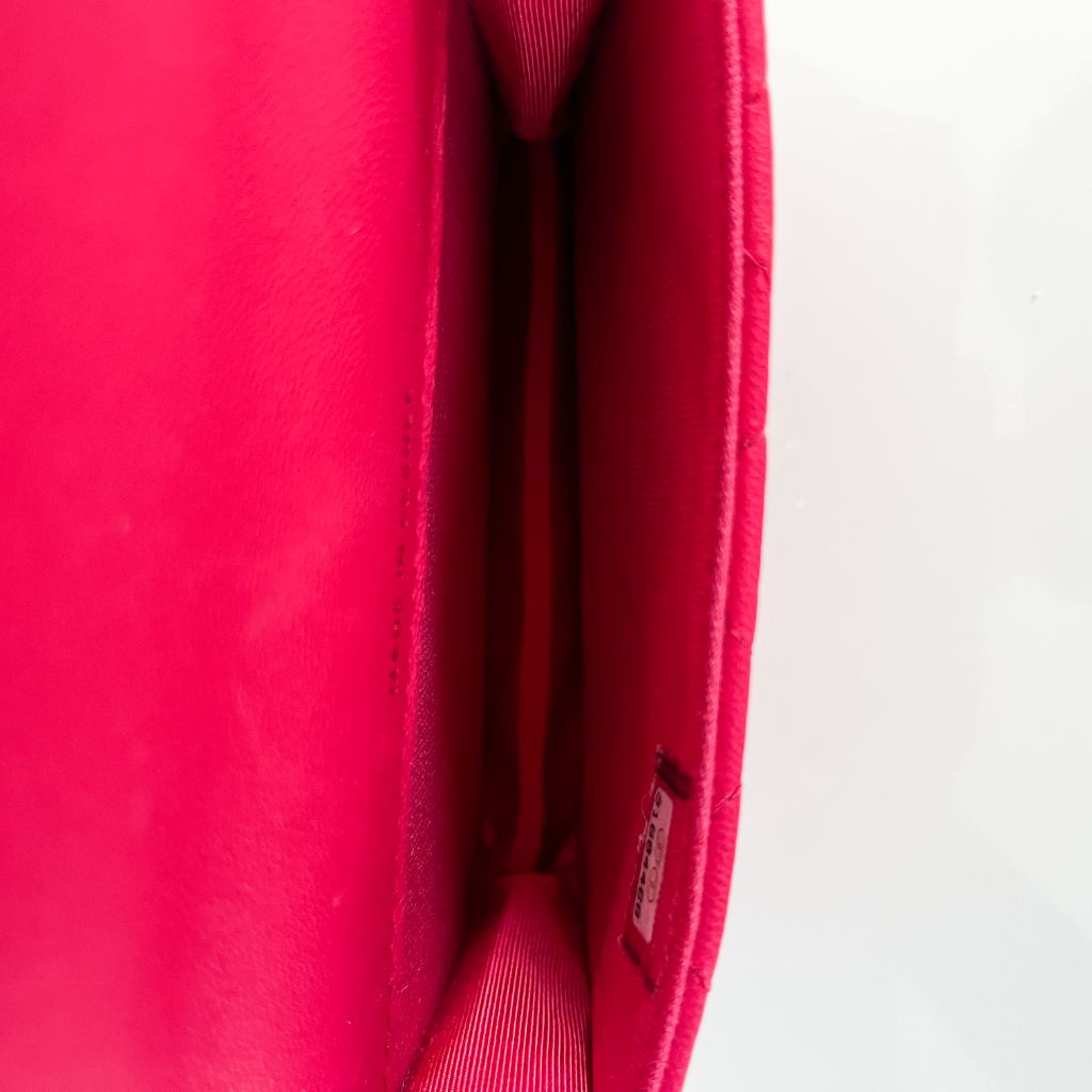 Chanel pink quilted lambskin top handle micro top handle flap bag