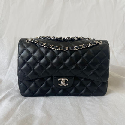 Chanel Classic Quilted  Black Jumbo Flap Bag