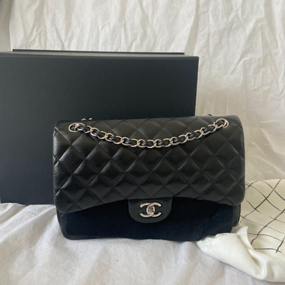 Chanel Classic Quilted  Black Jumbo Flap Bag