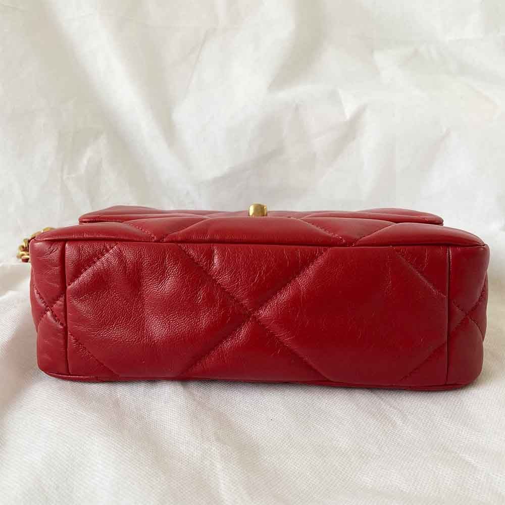Chanel Red Quilted Leather 19 Flap Bag
