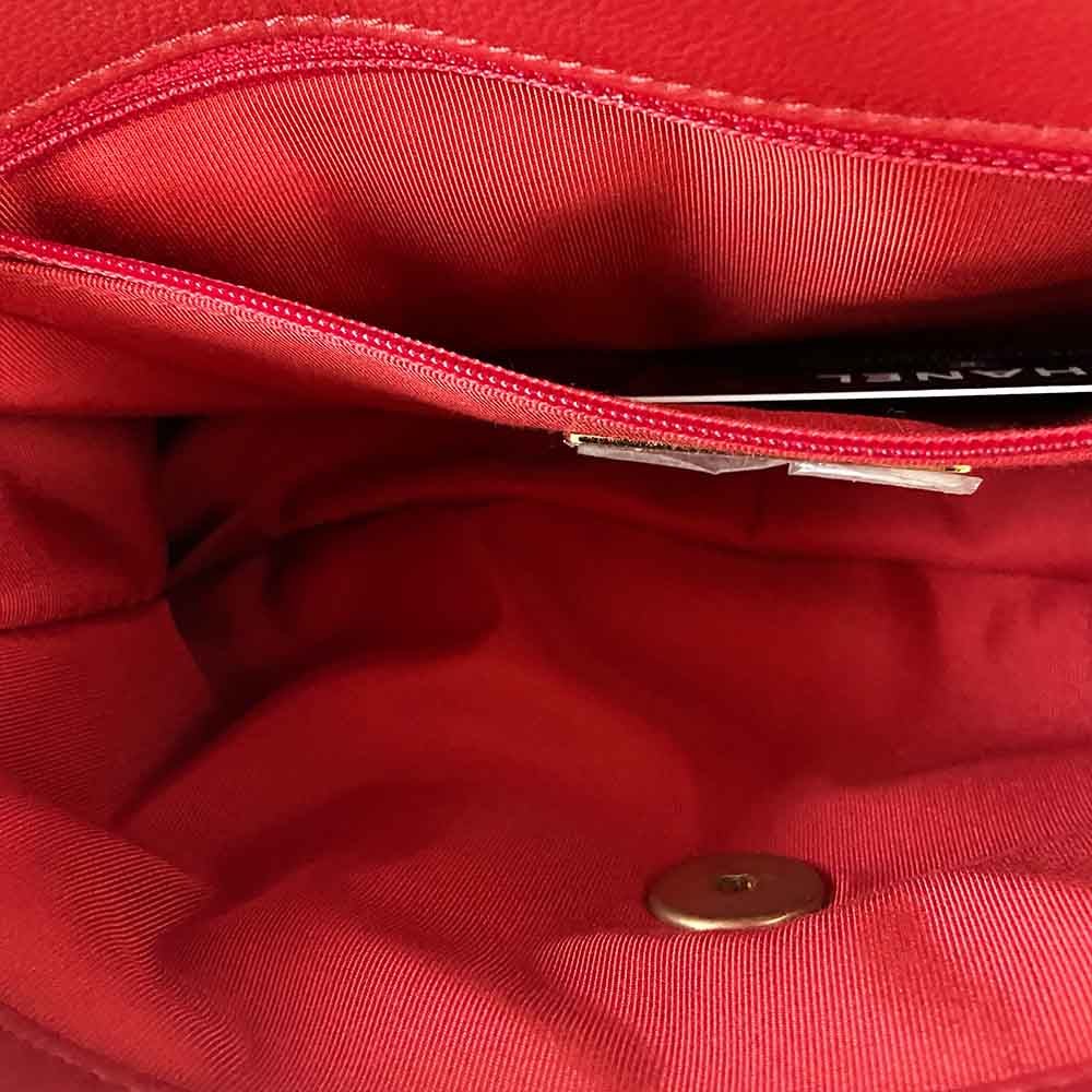 Chanel Red Quilted Leather 19 Flap Bag