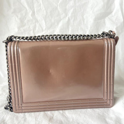 Chanel reverso boy flap bag glazed iridescent calfskin