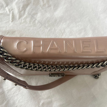 Chanel reverso boy flap bag glazed iridescent calfskin
