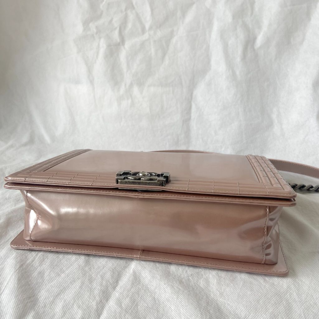 Chanel reverso boy flap bag glazed iridescent calfskin