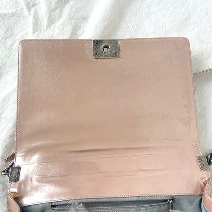 Chanel reverso boy flap bag glazed iridescent calfskin