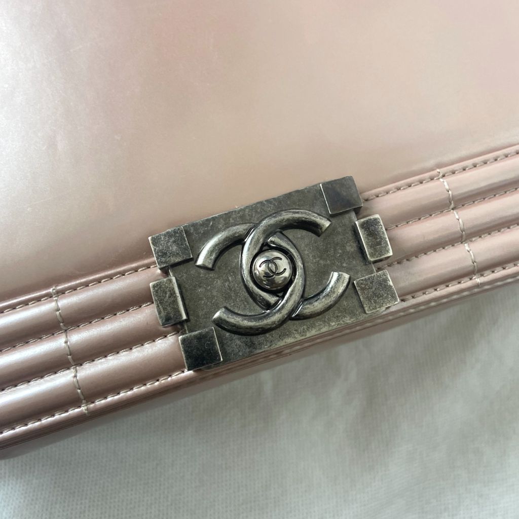 Chanel reverso boy flap bag glazed iridescent calfskin