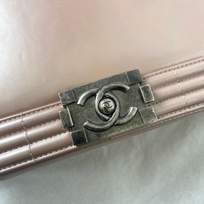 Chanel reverso boy flap bag glazed iridescent calfskin