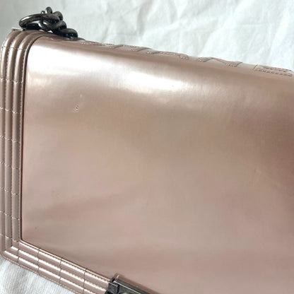 Chanel reverso boy flap bag glazed iridescent calfskin