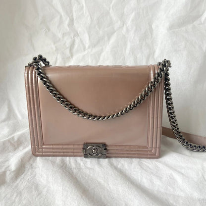 Chanel reverso boy flap bag glazed iridescent calfskin
