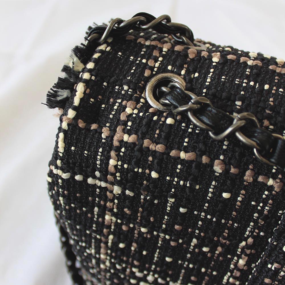 Chanel Tweed Jacket Large Flap Travel Bag