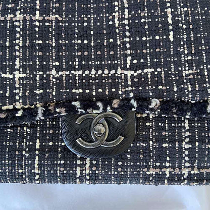 Chanel Tweed Jacket Large Flap Travel Bag