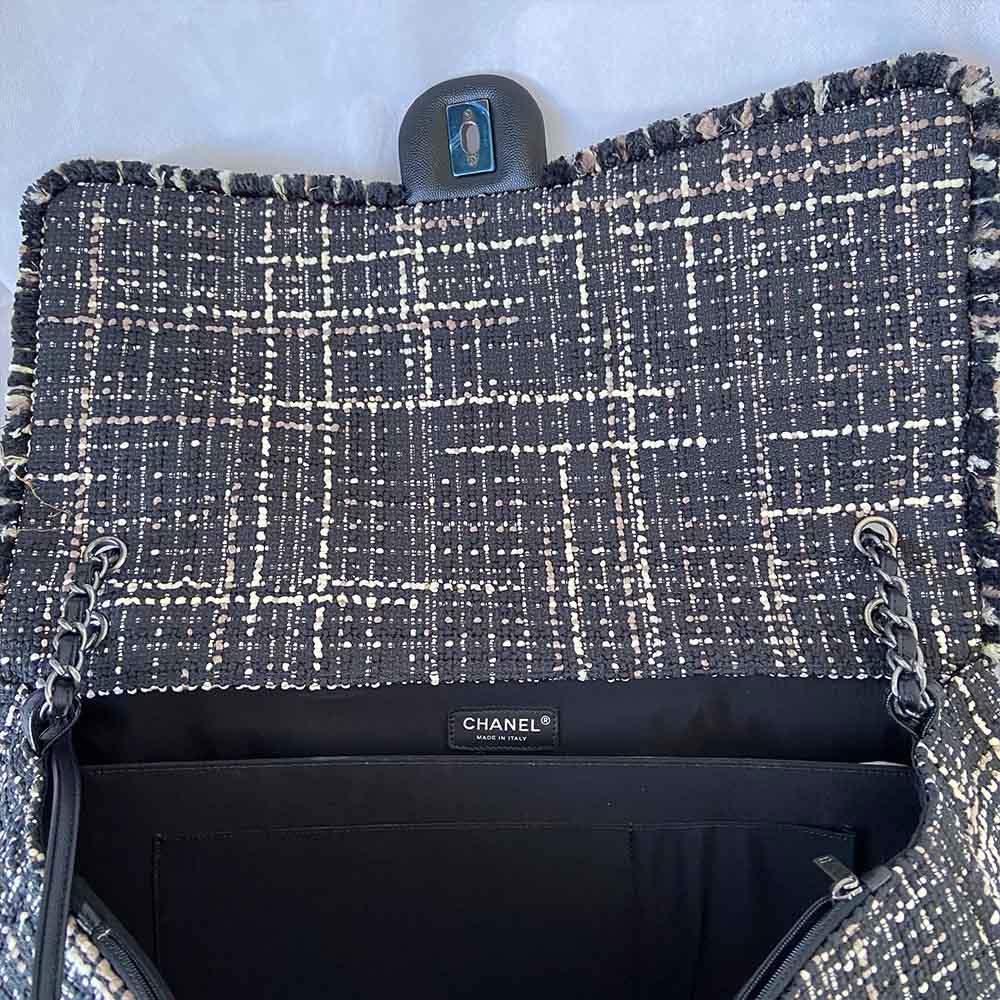 Chanel Tweed Jacket Large Flap Travel Bag