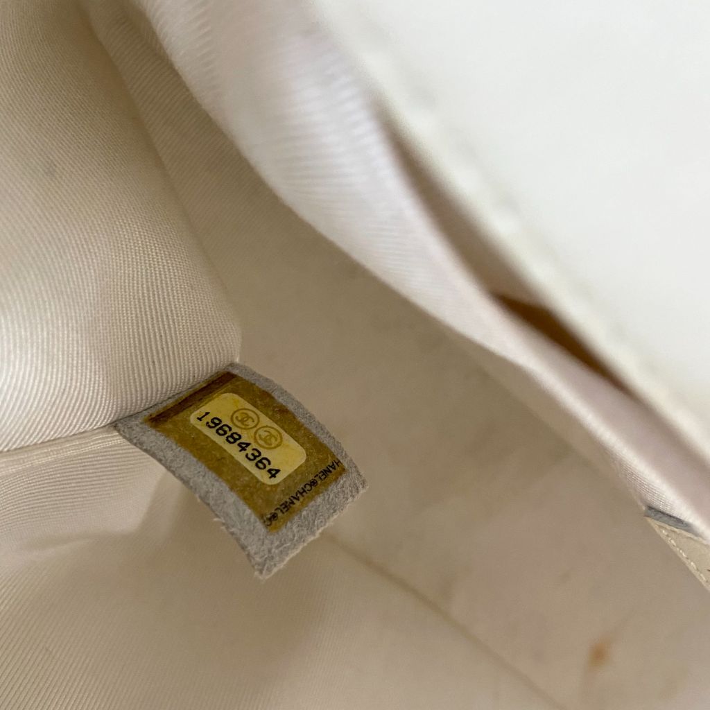 Chanel  White/Gold Woven Leather Small Reverso Boy Flap Bag