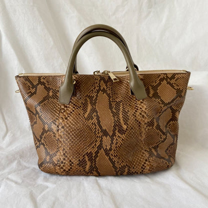 Chloe Brown Python and Leather Baylee Tote