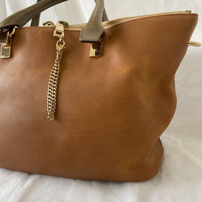 Chloe Brown Python and Leather Baylee Tote