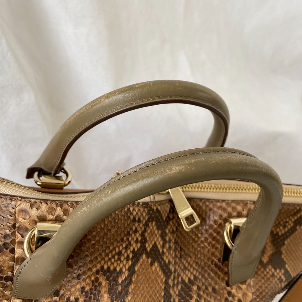 Chloe Brown Python and Leather Baylee Tote
