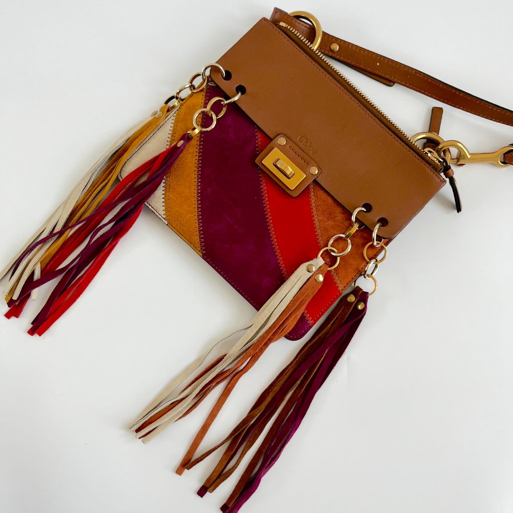 Chloè Jane Small Tassel-Trim Leather Crossbody Bag