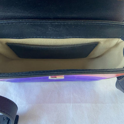 Chloe Multicolor Croc Embossed Leather Mini C Top Handle Bag