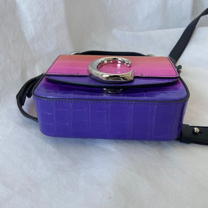 Chloe Multicolor Croc Embossed Leather Mini C Top Handle Bag