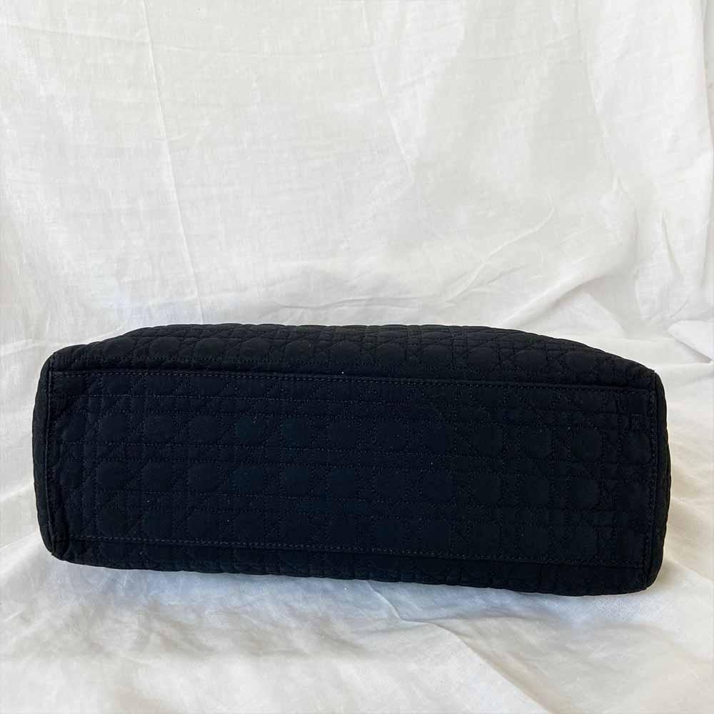 Christian Dior Lady Dior Black Canvas Handbag