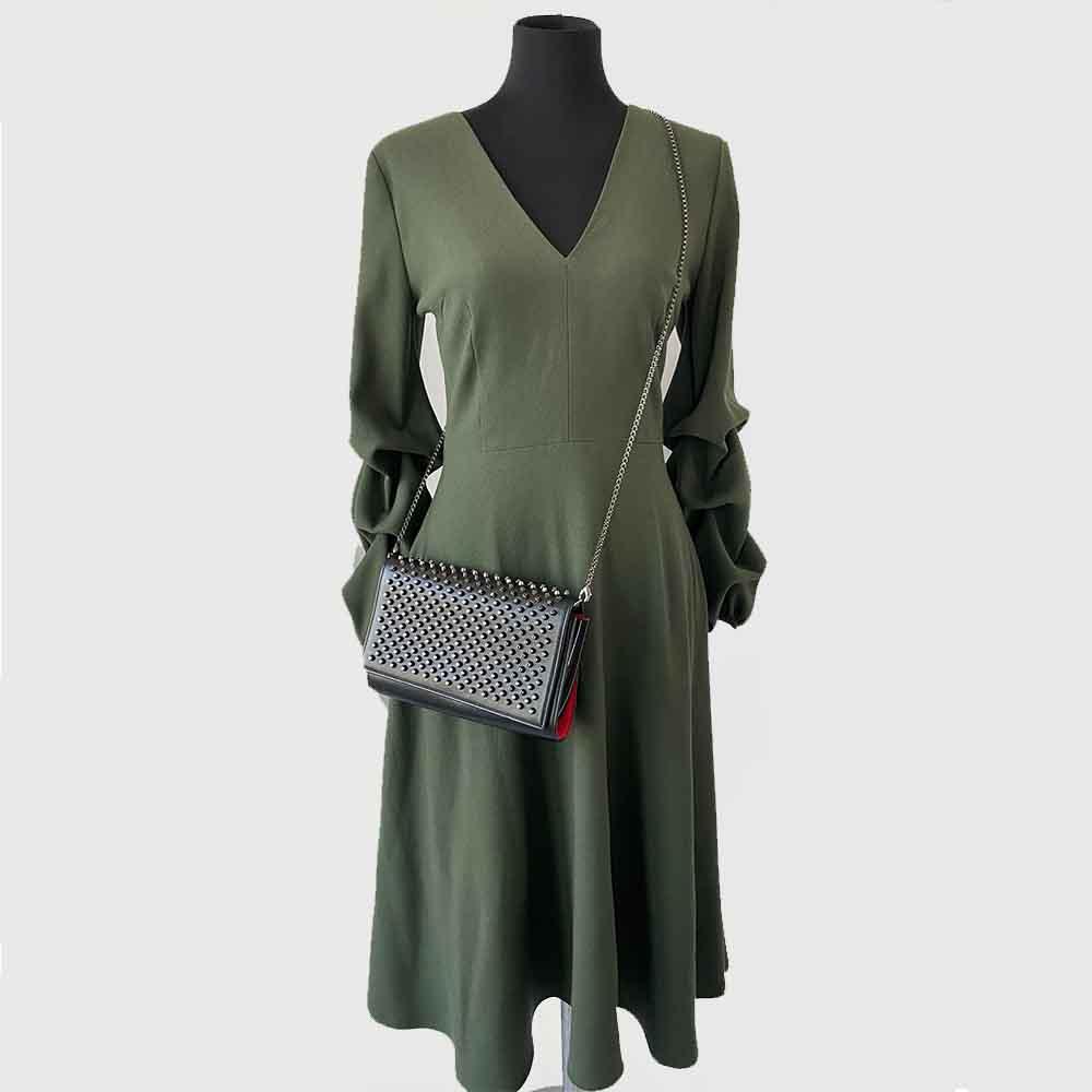 Christian Louboutin Black Studded Small Flap Bag