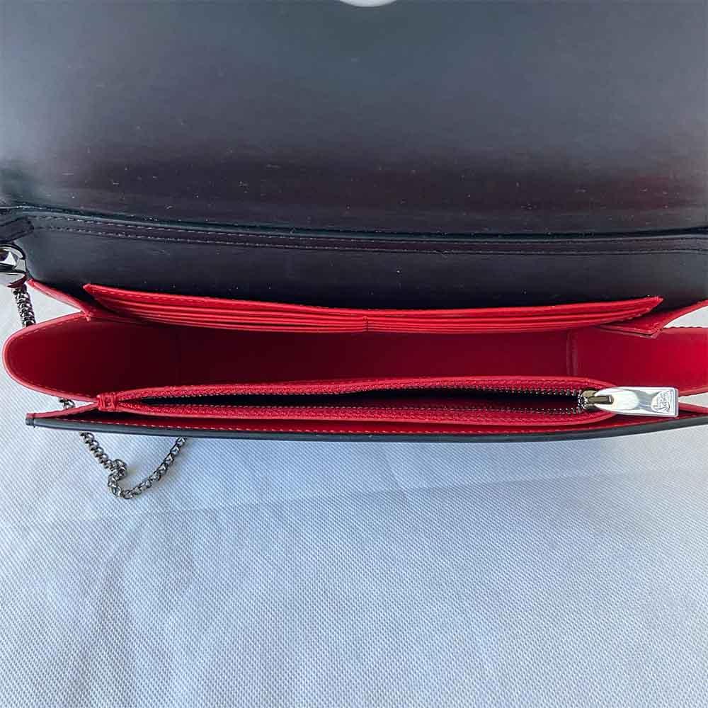 Christian Louboutin Black Studded Small Flap Bag