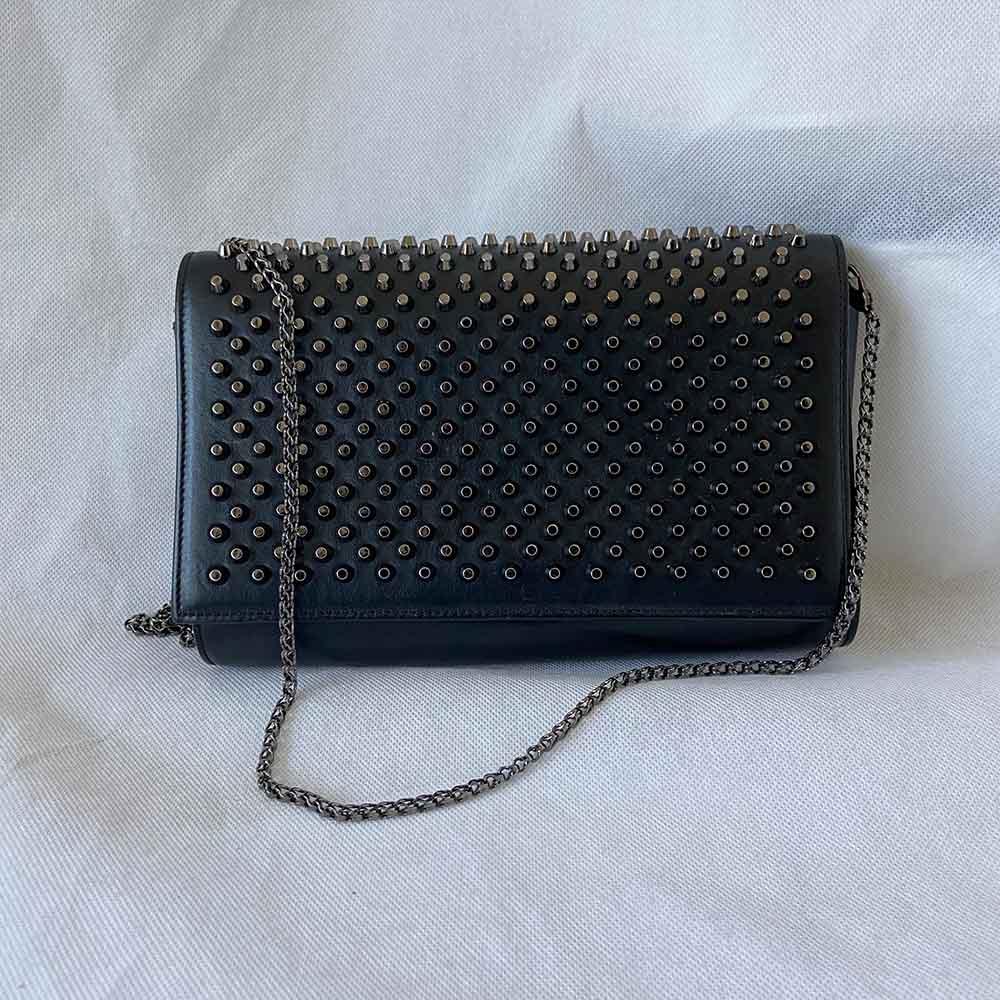 Christian Louboutin Black Studded Small Flap Bag