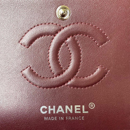 CHANEL SMALL CLASSIC HANDBAG Grained Calfskin & Silver Metal