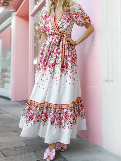 Floral Style Vacation Women's Dress