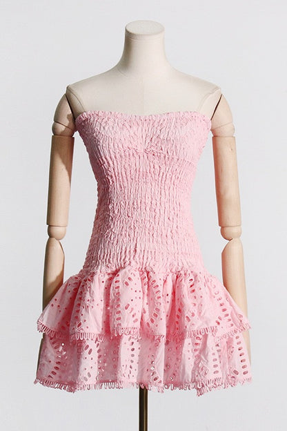 loveedsTM-Sexy embroidered tube top dress design A-line skirt