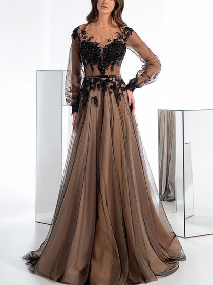 Mesh Bubble Sleeve Wedding Women's Dress