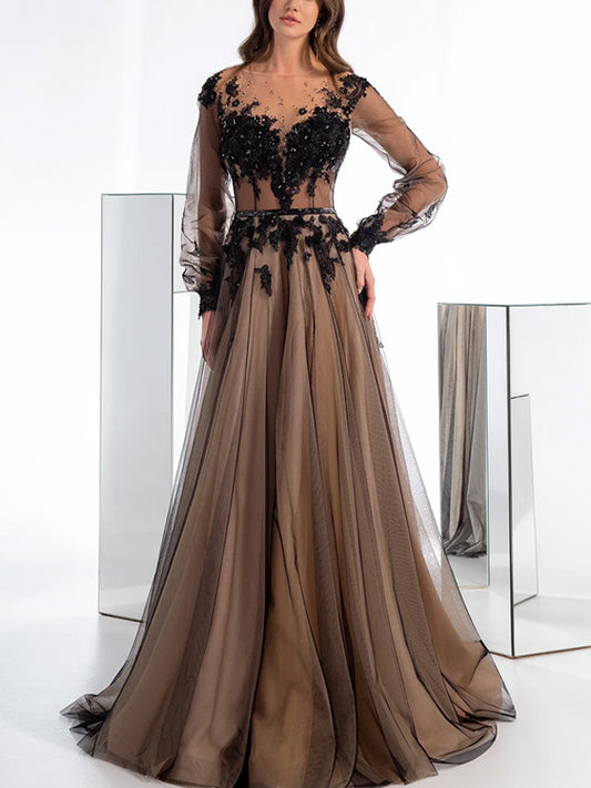 Mesh Bubble Sleeve Wedding Women's Dress