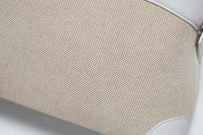 H VINTAGE BOLIDE 31 CANVAS LEATHHER BAG WHITE 31CM