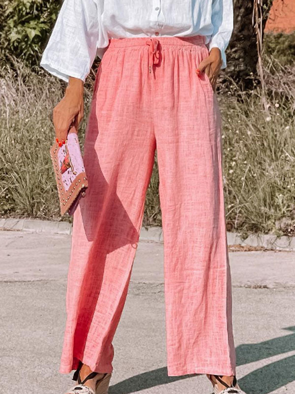 Solid Color Comfortable Cotton Linen Shirt Women's Suit