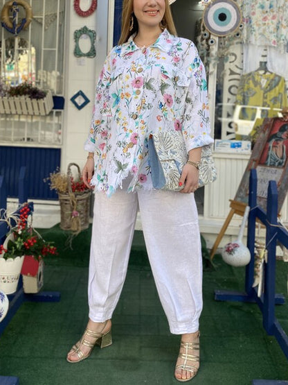 Printed Shirt with Temperament and Comfort Women's Suit