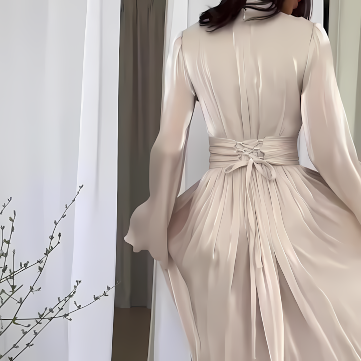 loveedsTM-Women's fashionable and elegant party round neck sexy long dress
