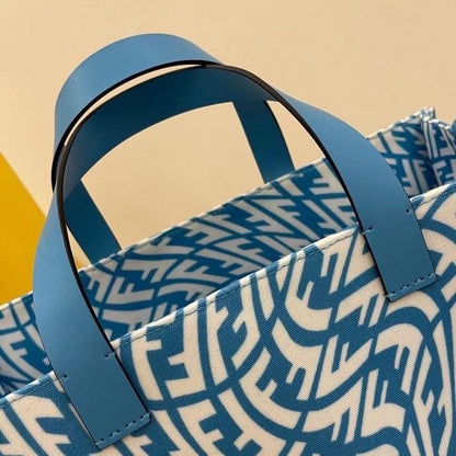 Fendi Tote Bag with FF Vertigo Print – Blue – Totes