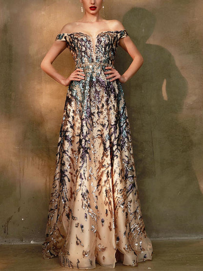 Sequined Tube Top Maxi Dress