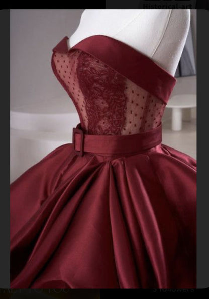 Red fashion sexy elegant Exquisite lace long satin ball gown evening dress gh3367