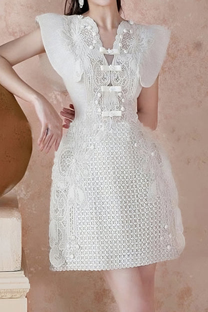 loveedsTM-Lace waist slimming temperament design short skirt