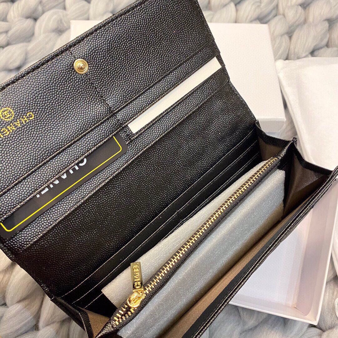 CHANEL 24C BLACK CAVIAR CHAIN WITH CHARMS WOC