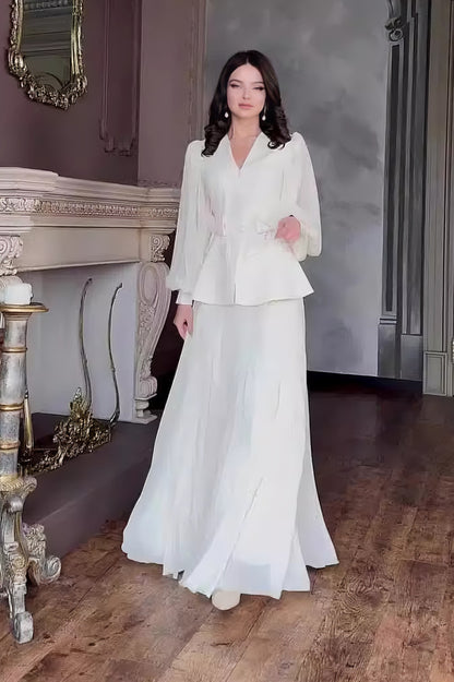 loveedsTM-Women's solid color Chanel style elegant skirt suit