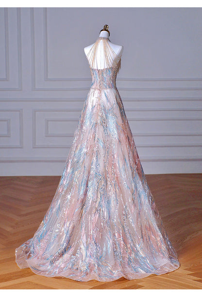 loveedsTM-French halter neck light luxury niche evening dress