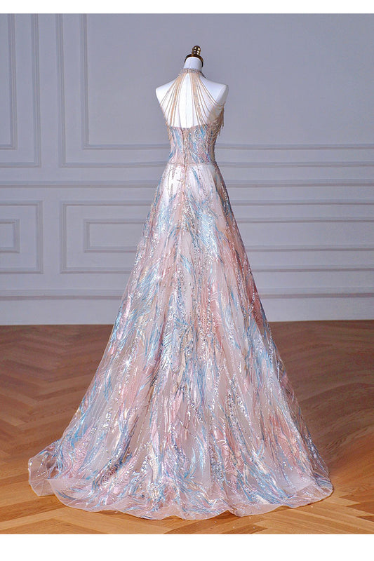 loveedsTM-French halter neck light luxury niche evening dress
