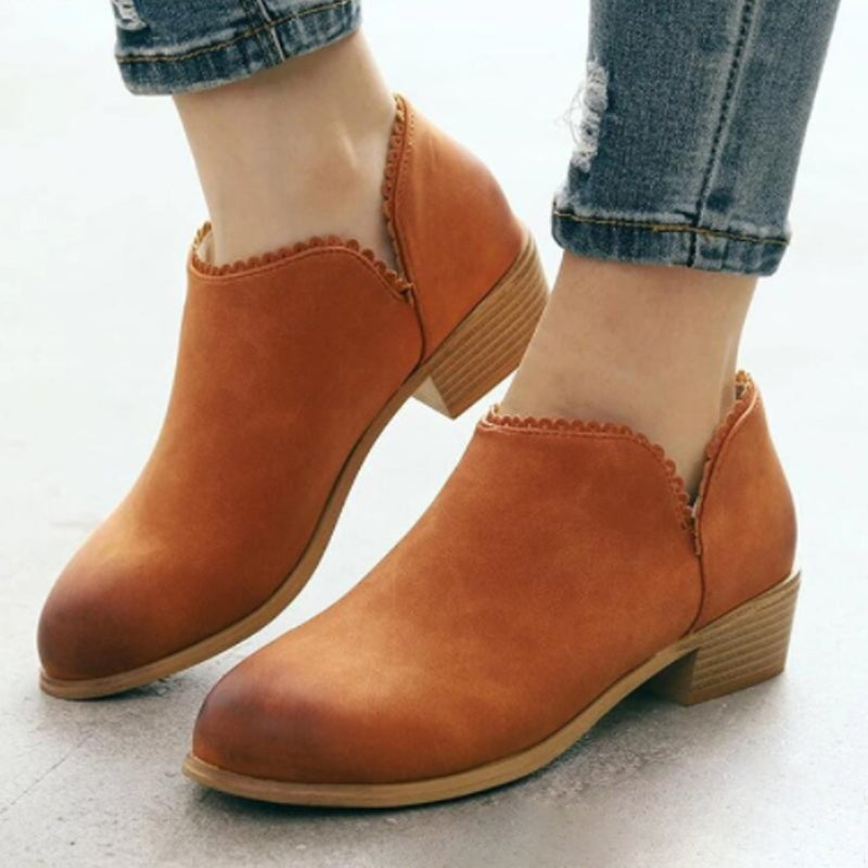 Women's short boots lace shoes